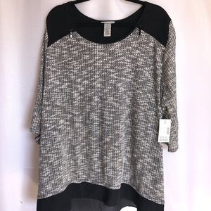 Catherines black and white blouse